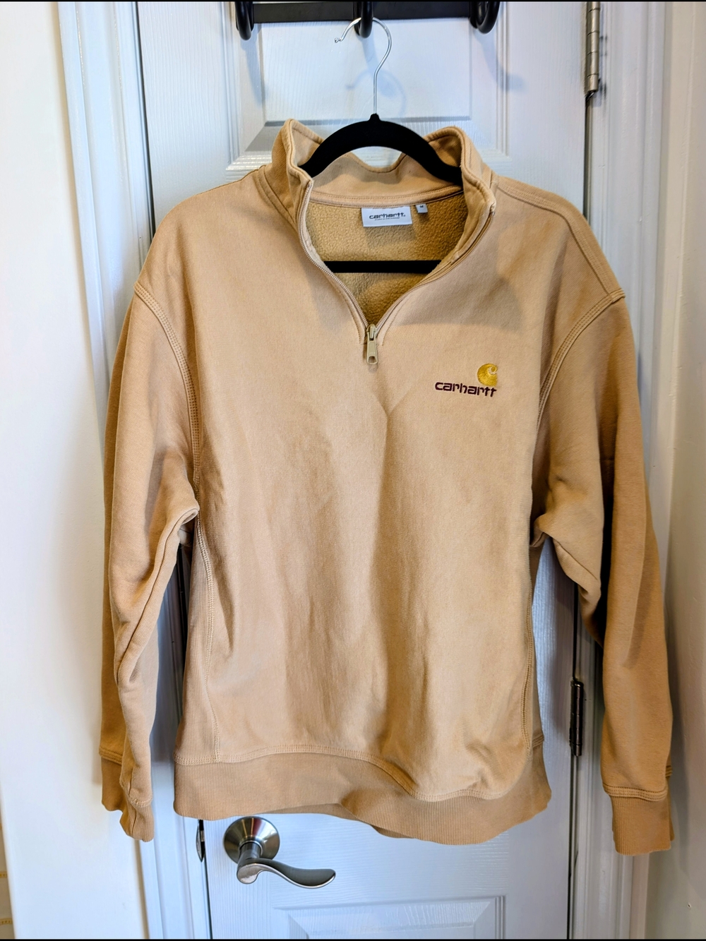Carhartt Men's Tan Zip-Up Pullover with Chest Logo